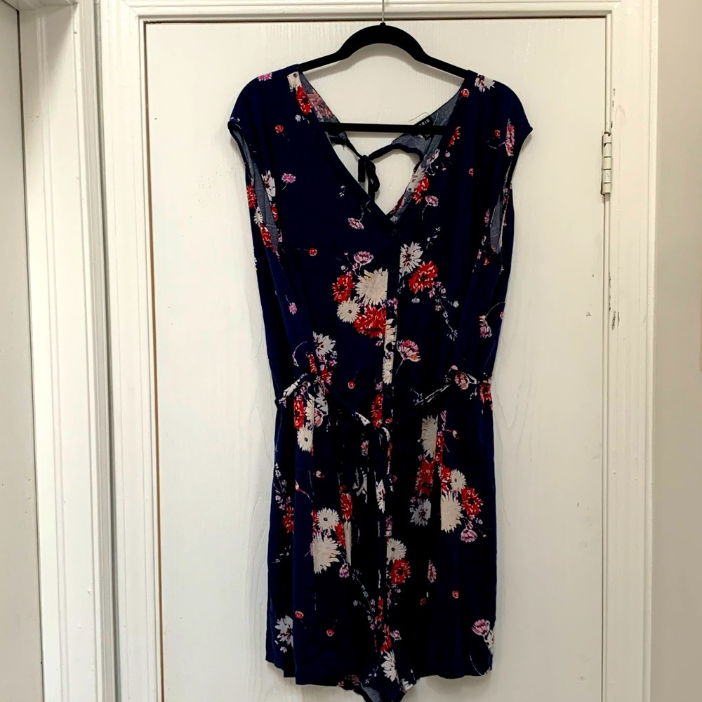 Navy Romper with flowers